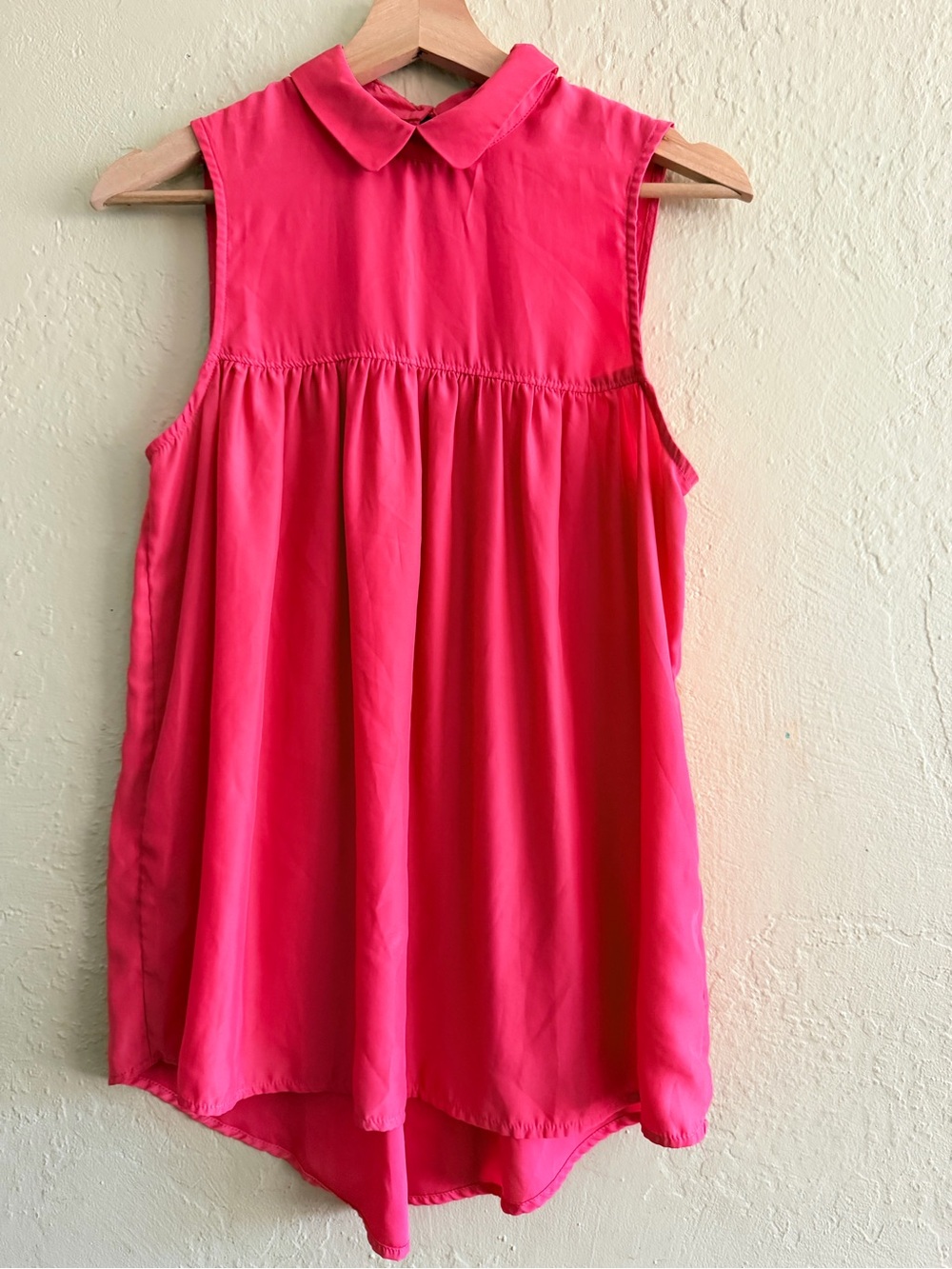 Cooperative Hot Pink Sleeveless Peter Pan Collar Blouse